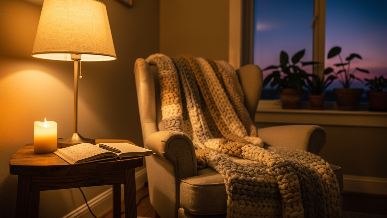 Peaceful evening ritual space for relaxation