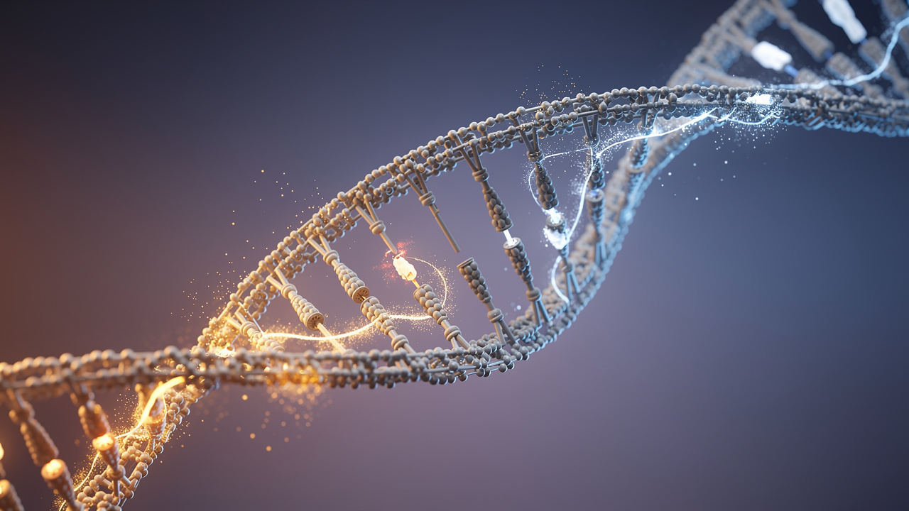 DNA double helix structure with molecular detail