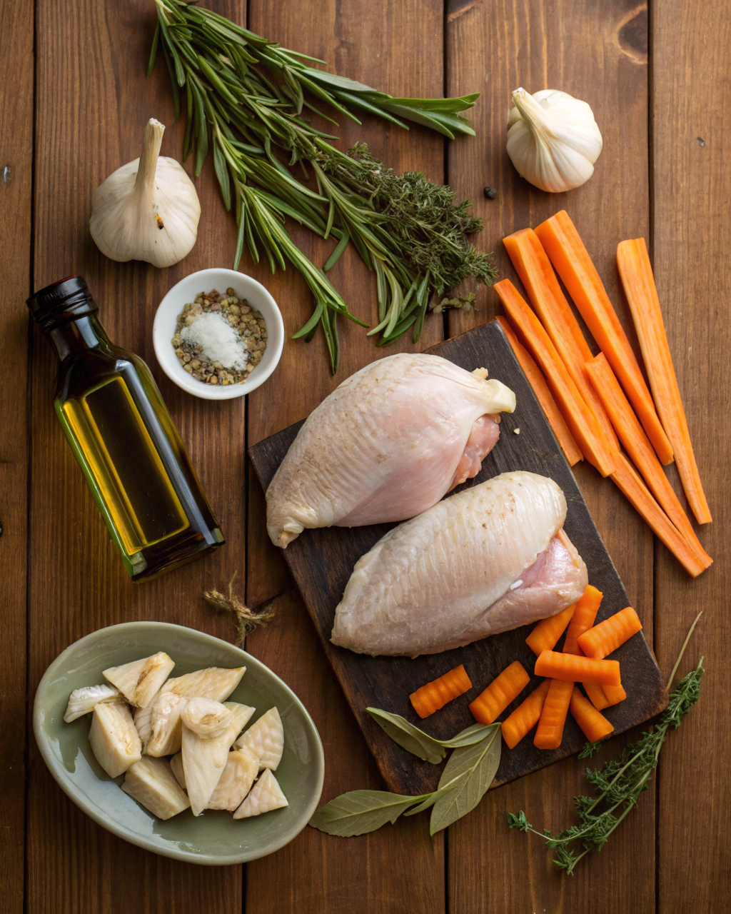 Garlic-Roasted Chicken with Carrots and Parsnips Ingredients