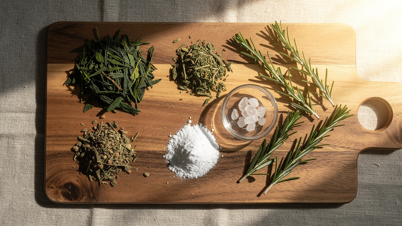 Natural nootropic ingredients including tea leaves and herbs