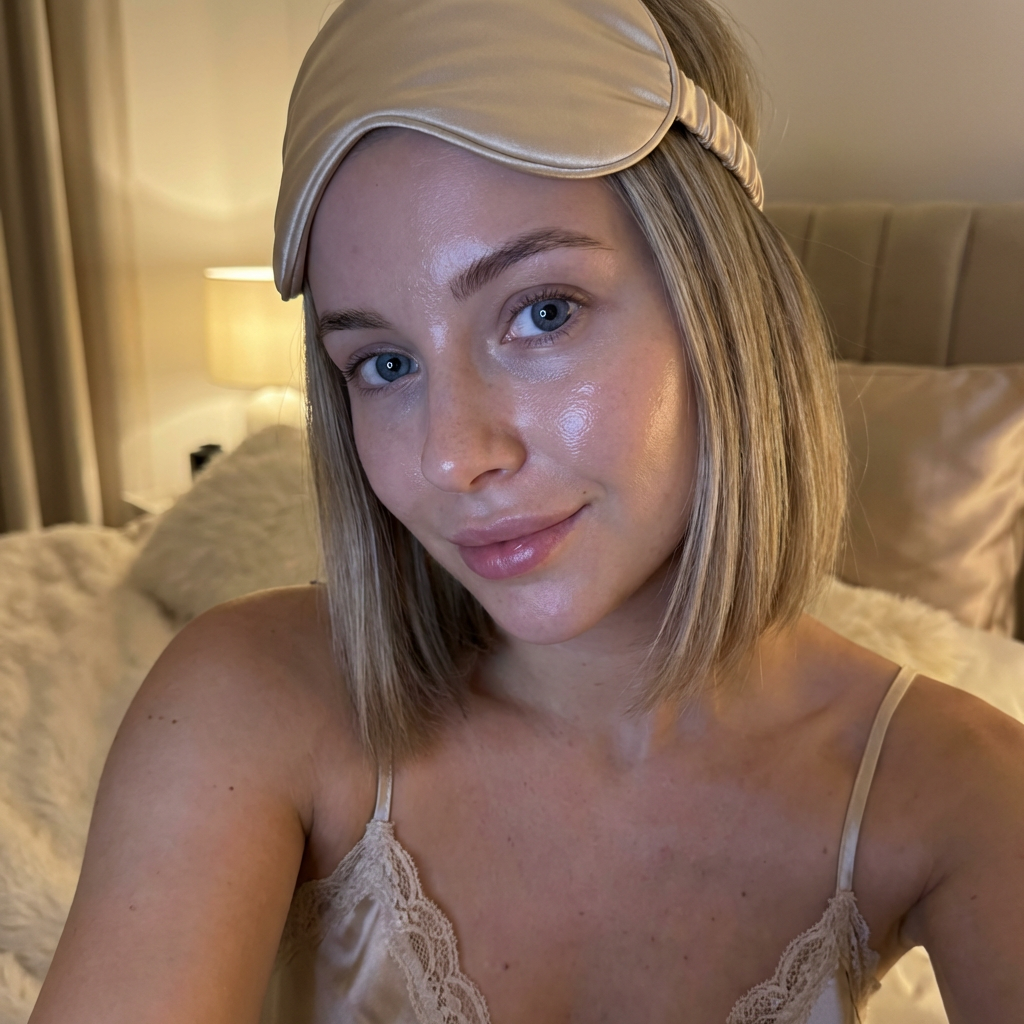Influencer Candid Bedtime Selfie