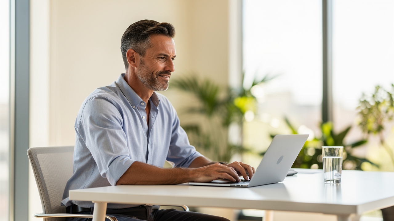 Professional working with focus and mental clarity