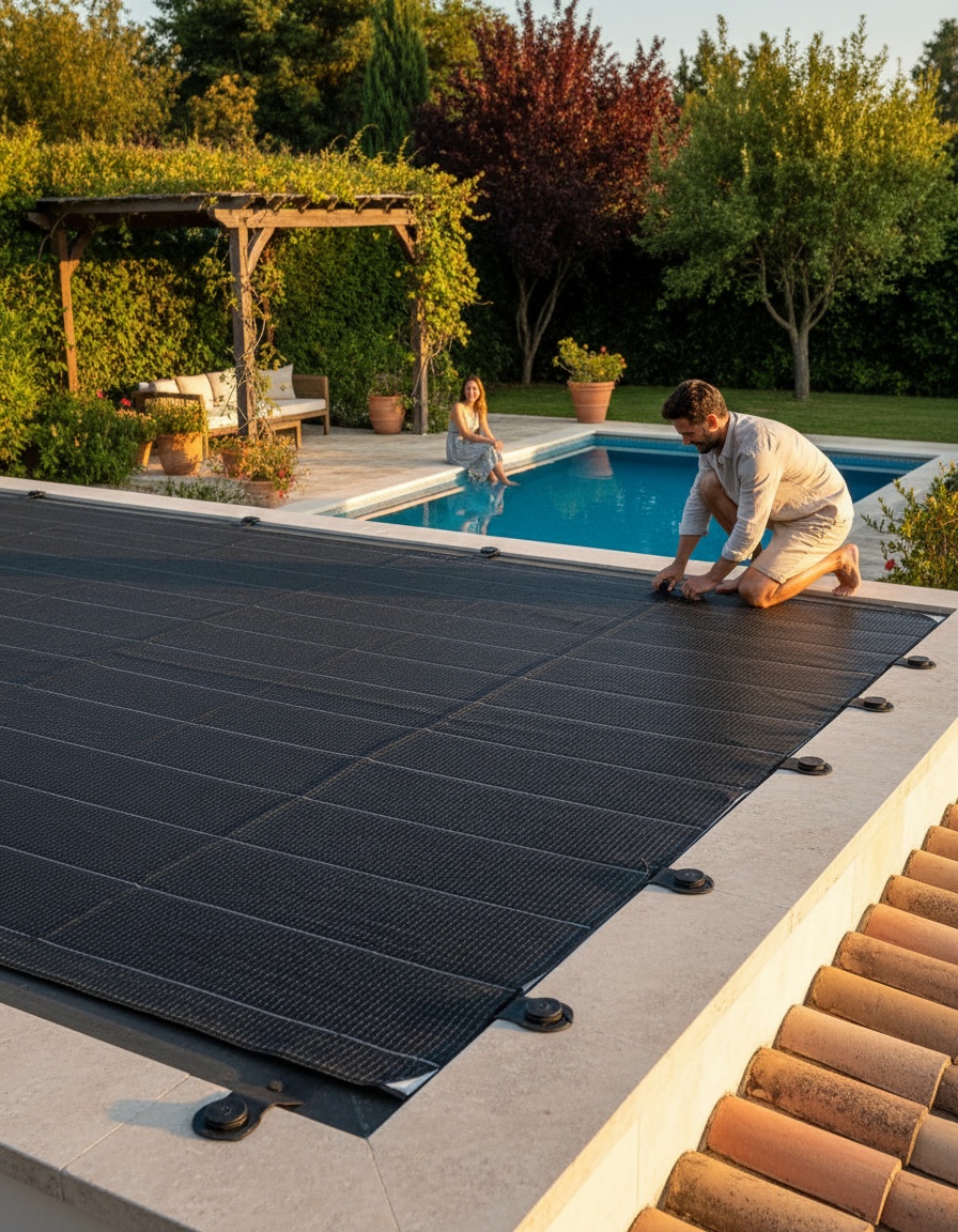 Innovadora manta solar de polipropileno para la climatización de piscinas