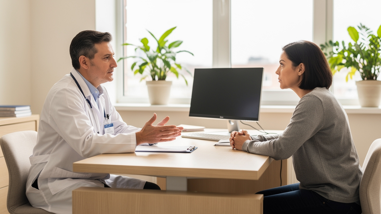 Doctor consulting with patient about sleep health