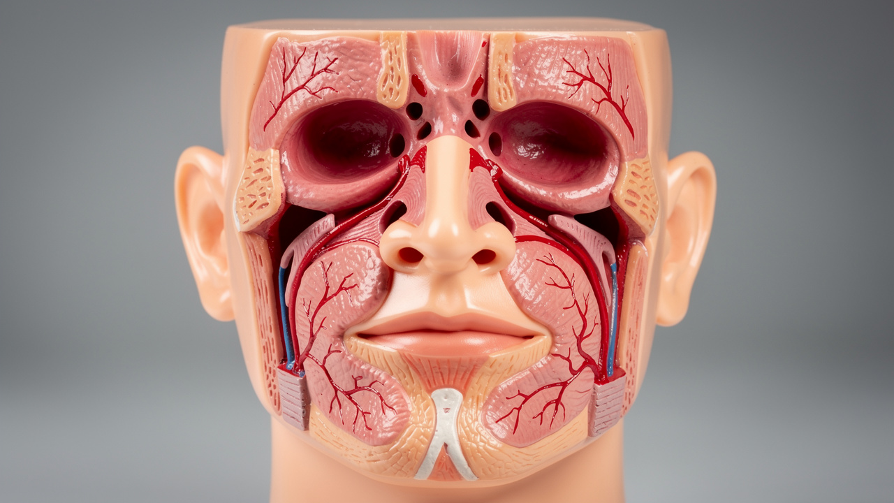 Nasal anatomy showing intranasal delivery pathway