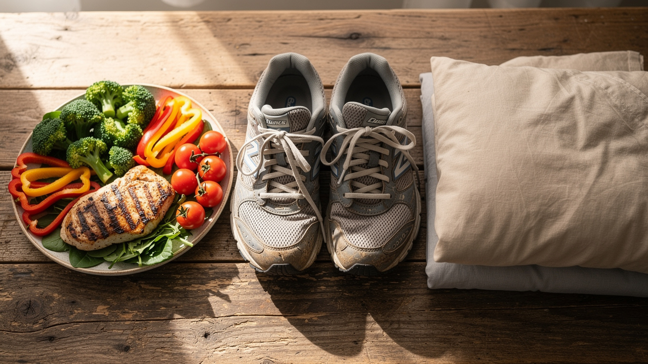 Three pillars of health: nutrition, exercise, and quality sleep