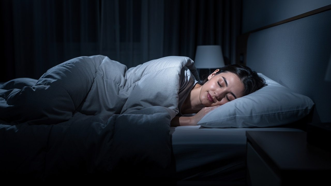 Person sleeping peacefully in deep restorative sleep stage