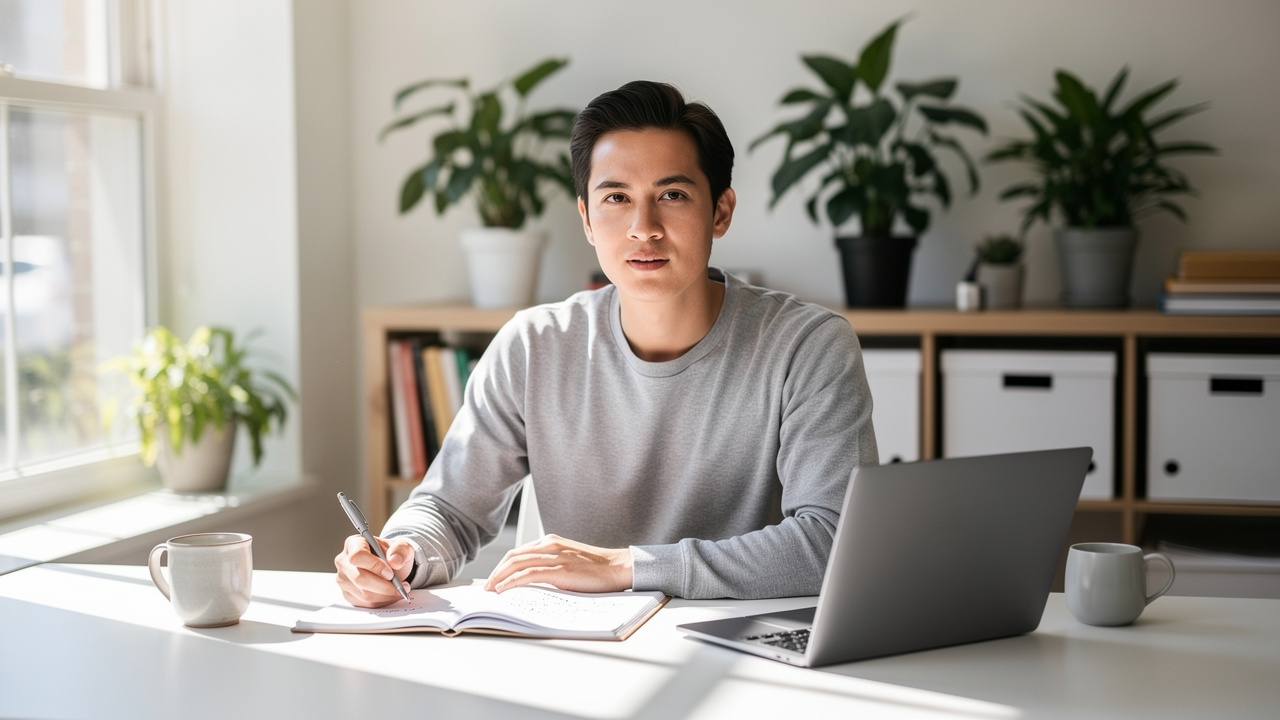 Alert professional demonstrating mental clarity and focus at work