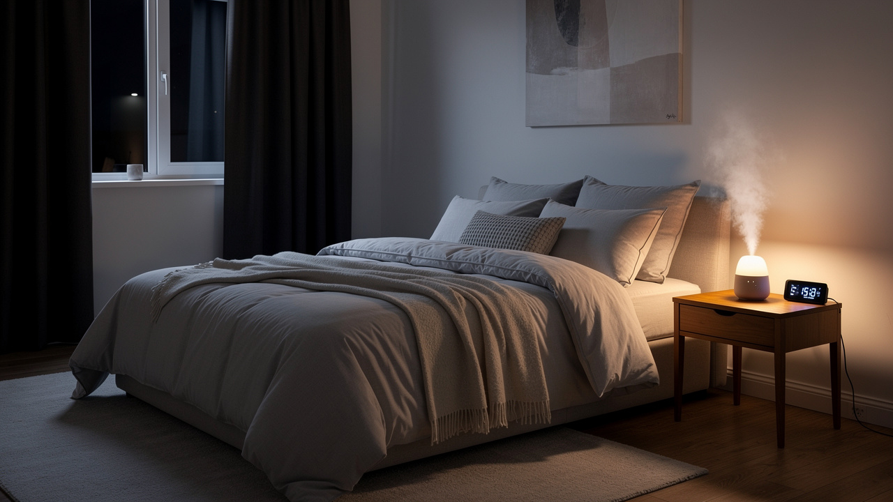 Optimized bedroom environment designed for quality sleep