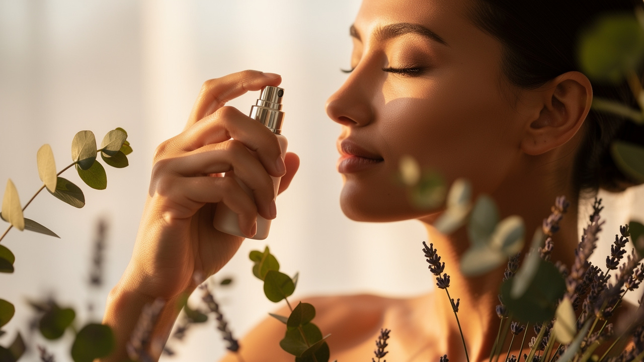 Person using nasal spray in wellness routine