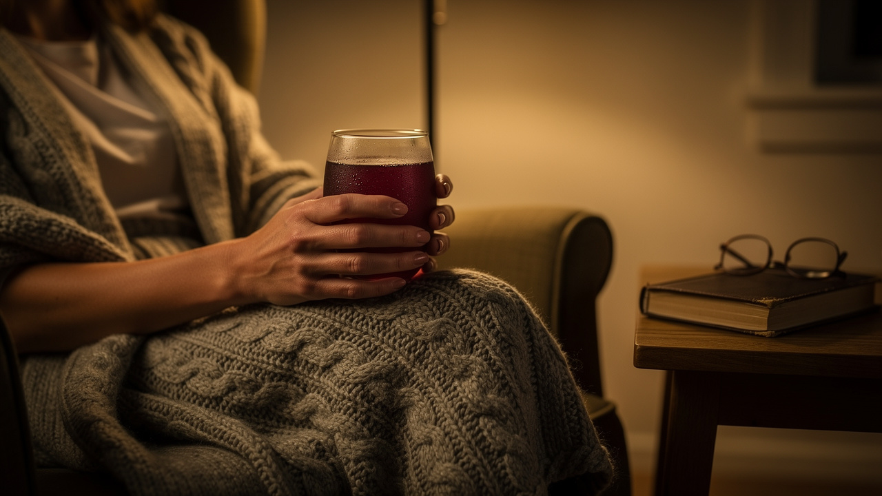 Evening relaxation ritual with tart cherry