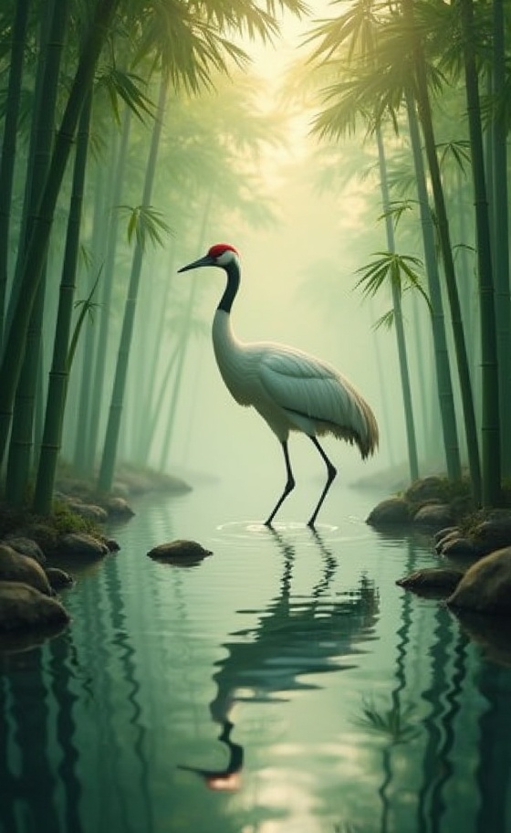 a-vibrant-red-crowned-crane-stands-poised-on-a-06azay5dm7