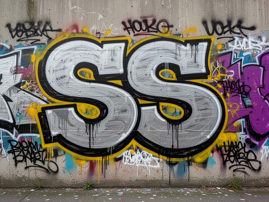 graffiti-on-the-wall-with-two-letters-ss-of-the-l6naex3747-1