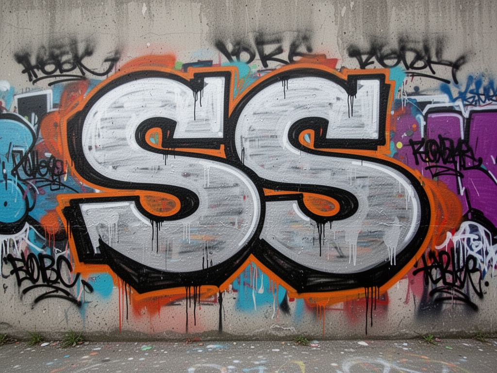 graffiti-on-the-wall-with-two-letters-ss-of-the-l6naex3747-2