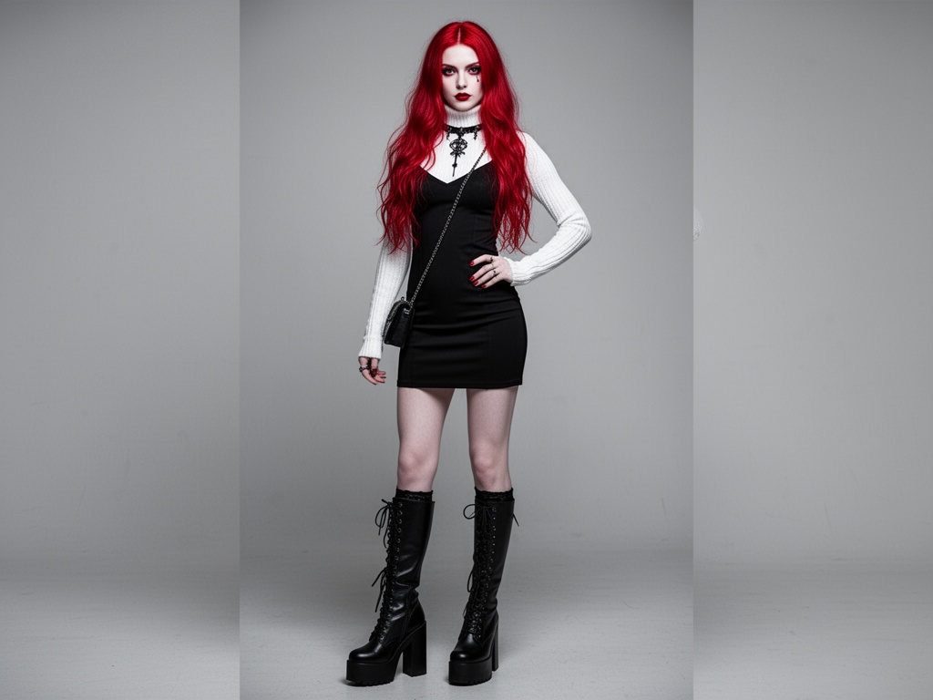 realistik-beyaz-jartiyer-corabi-olan-siyah-mini-fz71ei7rje