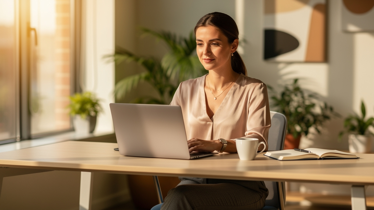 Professional experiencing calm focus and mental clarity at work