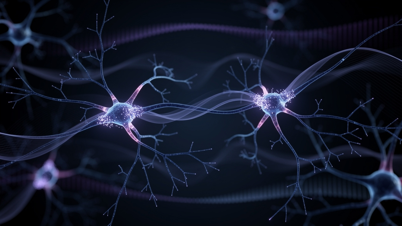 Brain neural pathways showing calming activity
