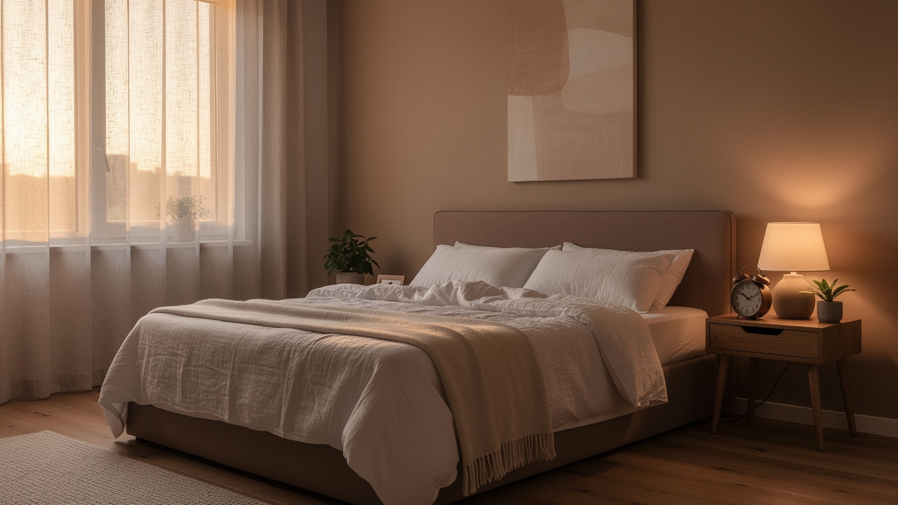 Peaceful bedroom environment for better sleep