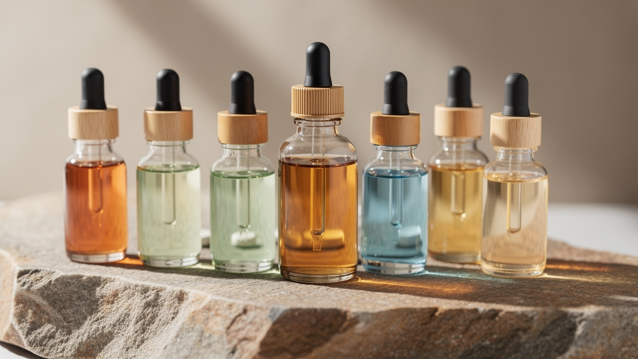 Various nasal spray bottles arranged together