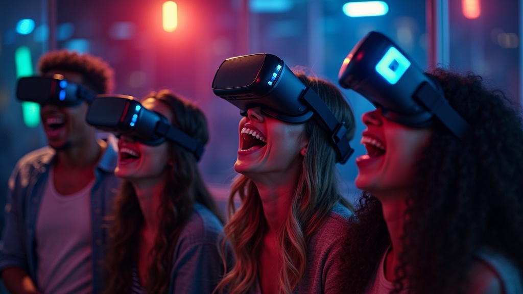 Equipo disfrutando de una sesión de realidad virtual intensa en Virtua Barcelona