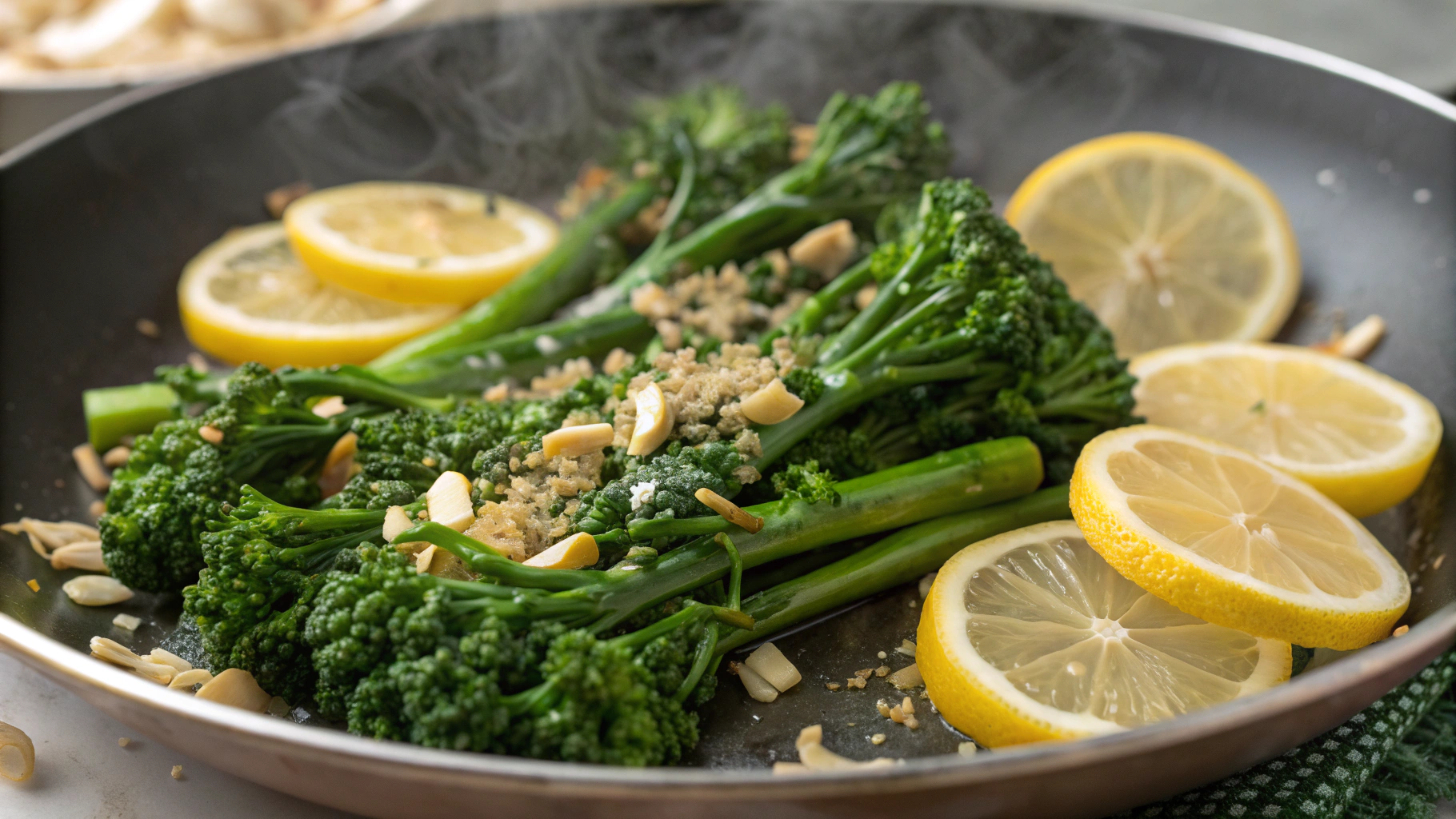 Sautéed Broccolini with Lemon & Garlic Fresh broccolini with lemon and garlic