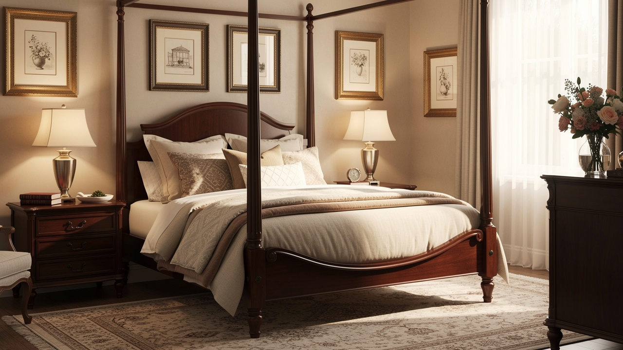 Traditional physical staging with real furniture