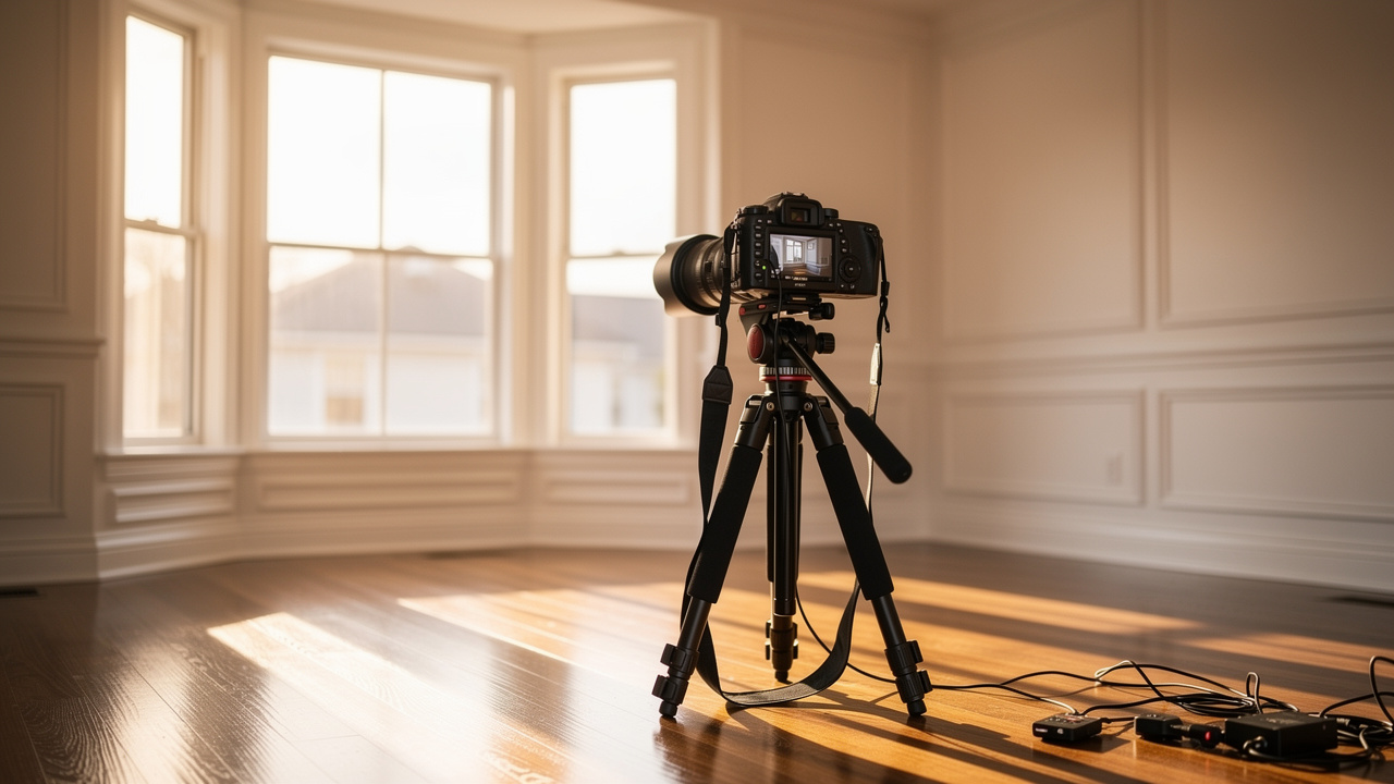 Professional real estate photography setup