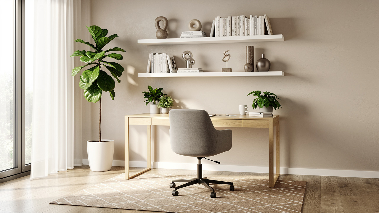 AI-staged home office with modern design