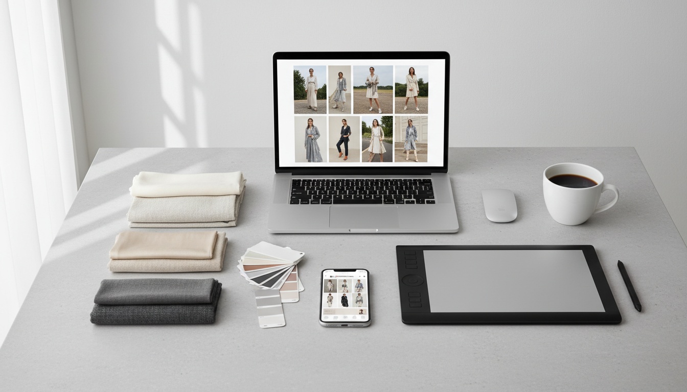 AI-generated fashion photography example