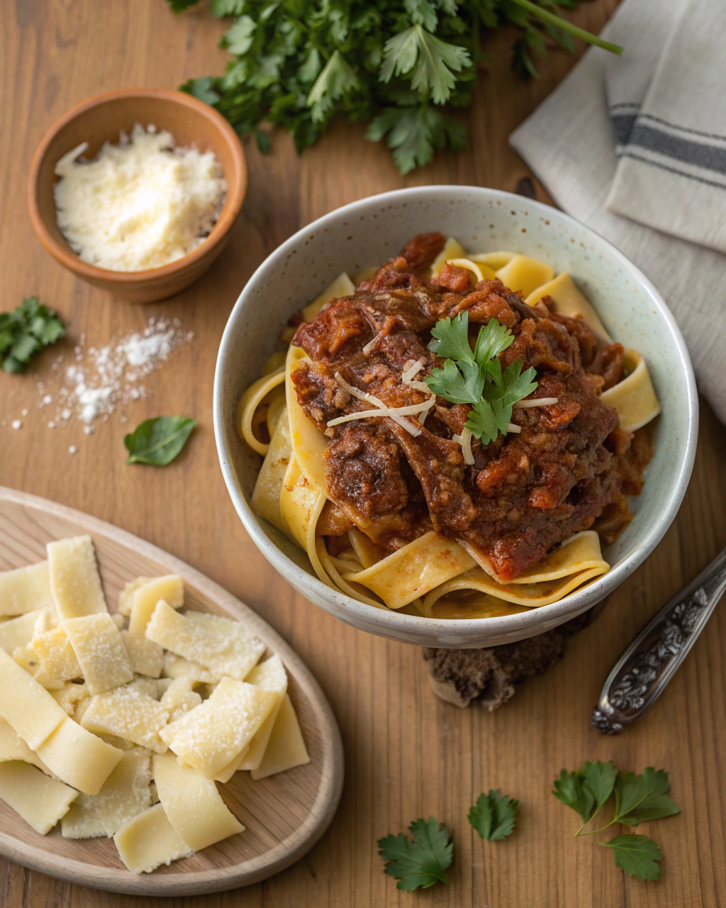 Slow Cooked Shredded Beef Ragu Pasta Ingredients