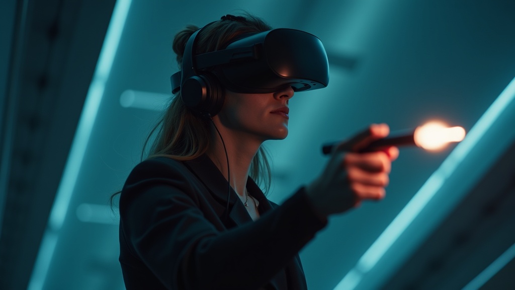 Grupo de amigos disfrutando de la experiencia SUPERHOT VR en Virtua Barcelona