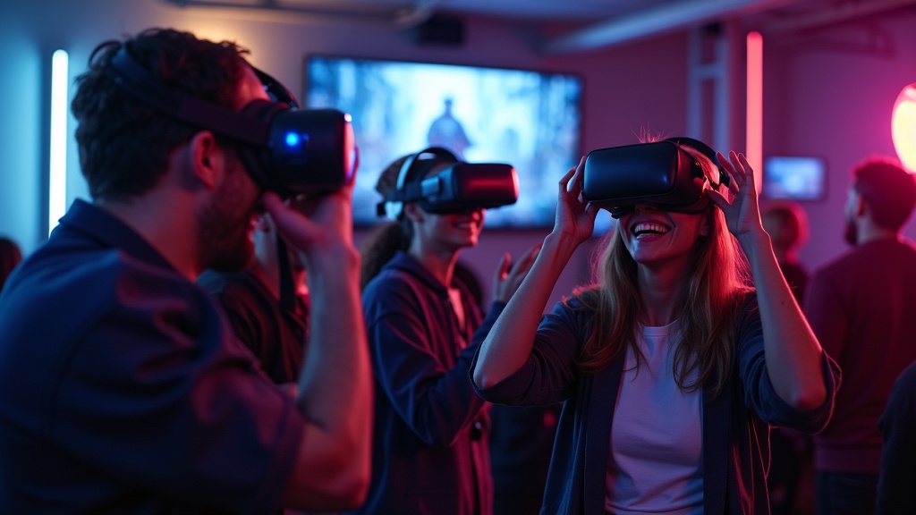 Jugadores inmersos en la experiencia Archer VR defendiendo el castillo