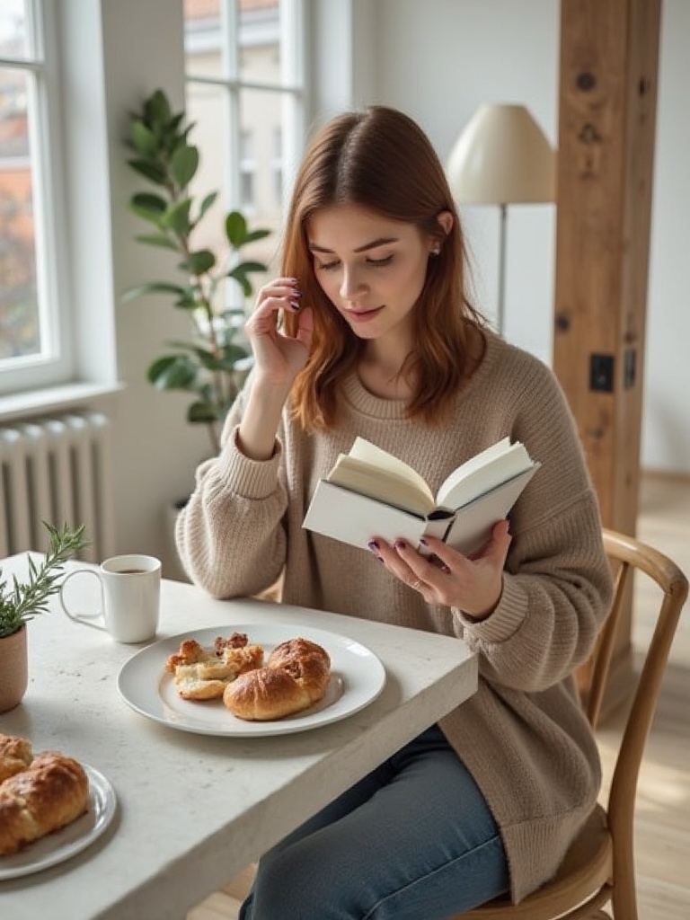 a-woman-with-auburn-hair-enjoys-a-minimalist-3lc5ijrdv5