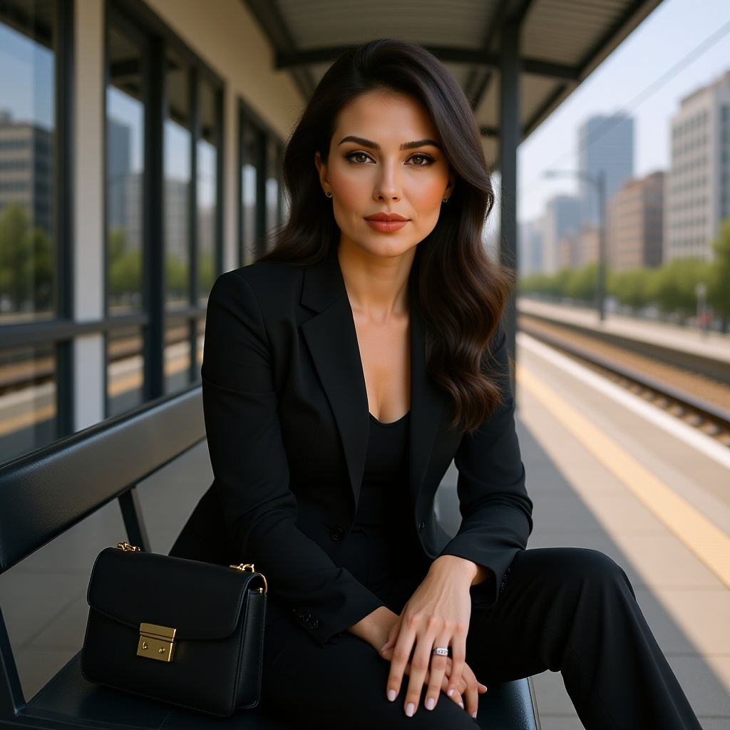a-stylish-woman-sitting-alone-on-a-bench-at-a-vlhxgkcw34