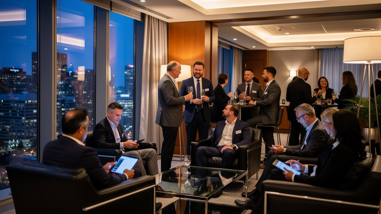 Professional networking event with investors and entrepreneurs