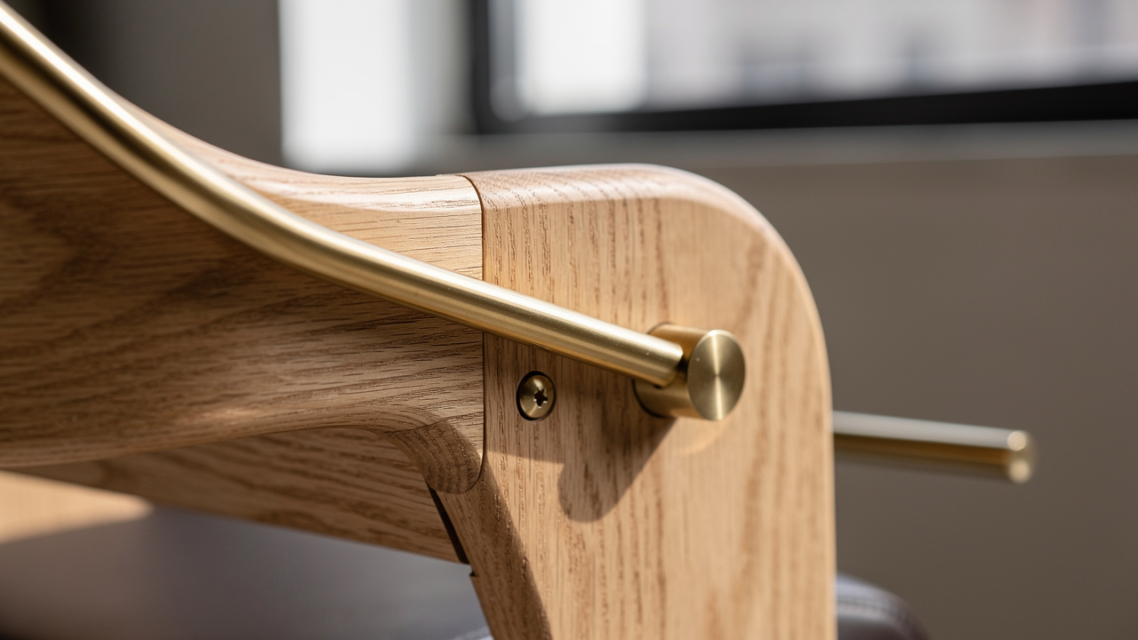 High-quality salon furniture detail showing sustainable craftsmanship