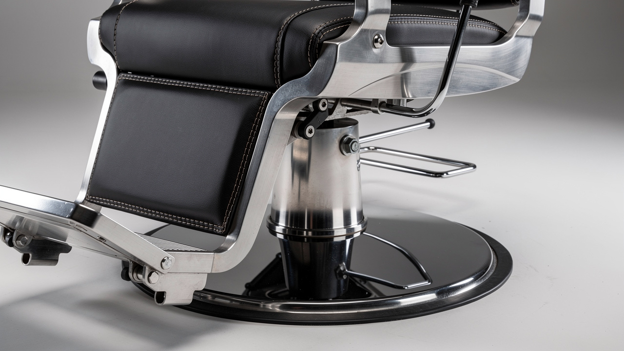 Durable barber chair construction and materials
