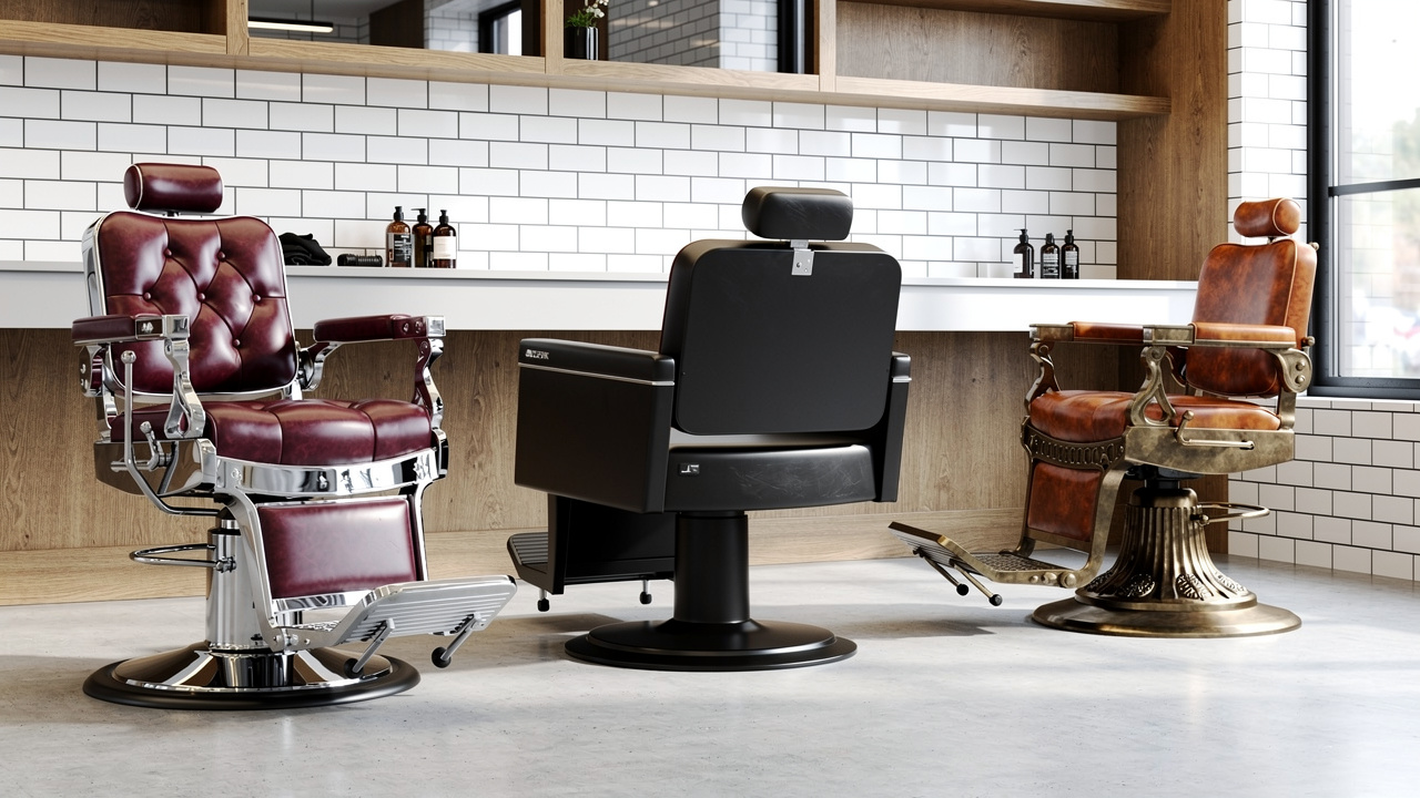 Various barber chair styles and designs
