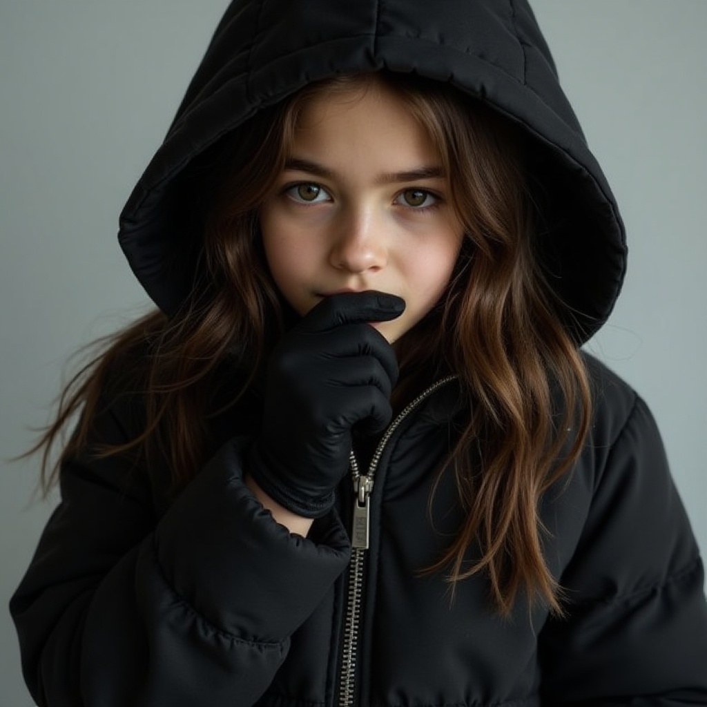 a-young-girl-wearing-a-black-hooded-coat-her-hair-5htsybqnse