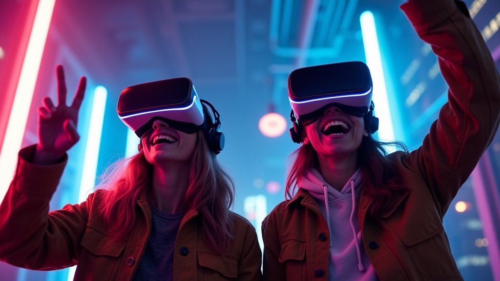 Jugadores experimentando la inmersión total en Cyberpunk VR Escape Room Barcelona