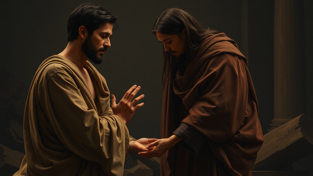 Allegorical scene of devotion and remembrance