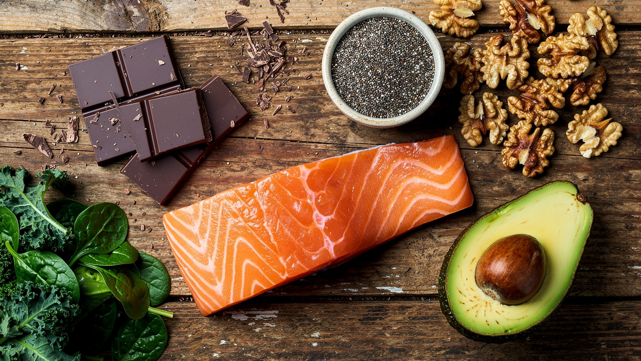 Nutrient-dense foods rich in omega-3 fats and anandamide precursors