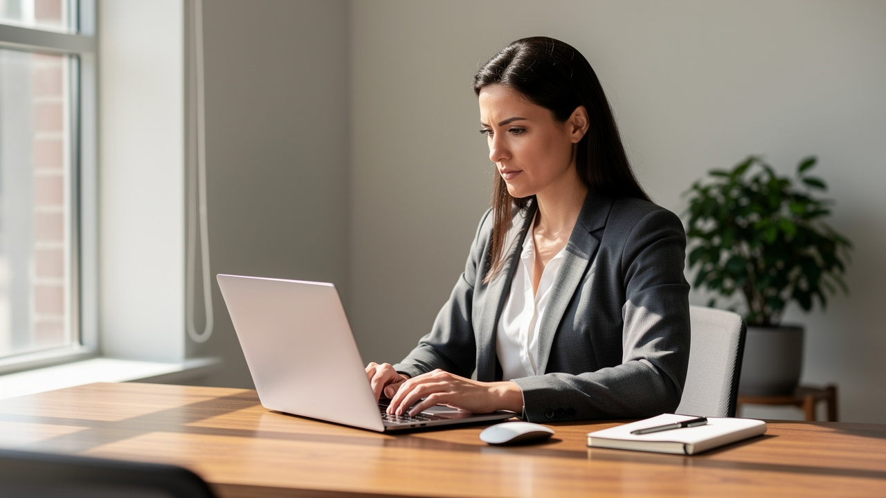 Focused professional demonstrating mental clarity and concentration