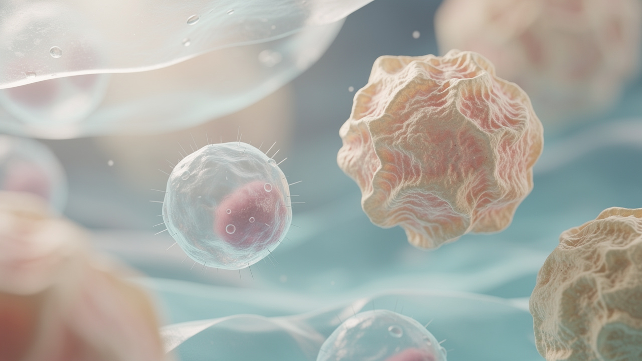 T cells and macrophages interacting in cellular environment