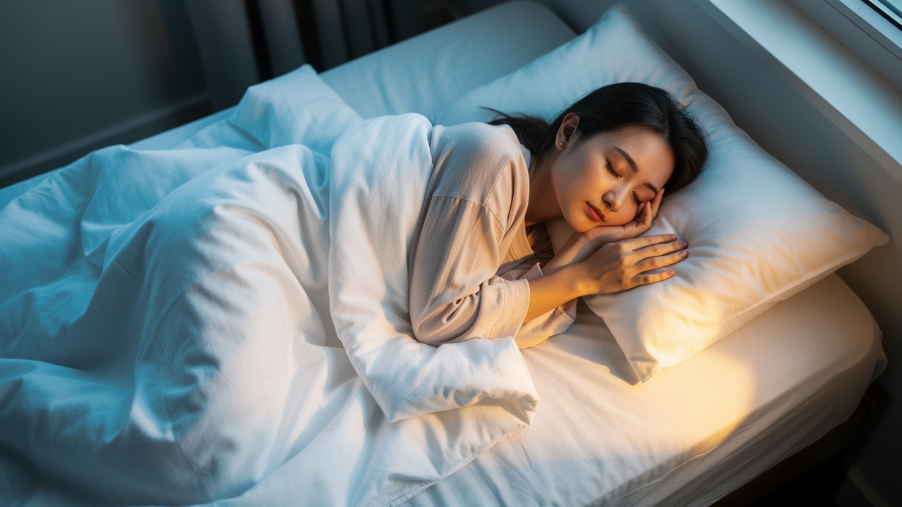 Person sleeping peacefully in deep restorative sleep