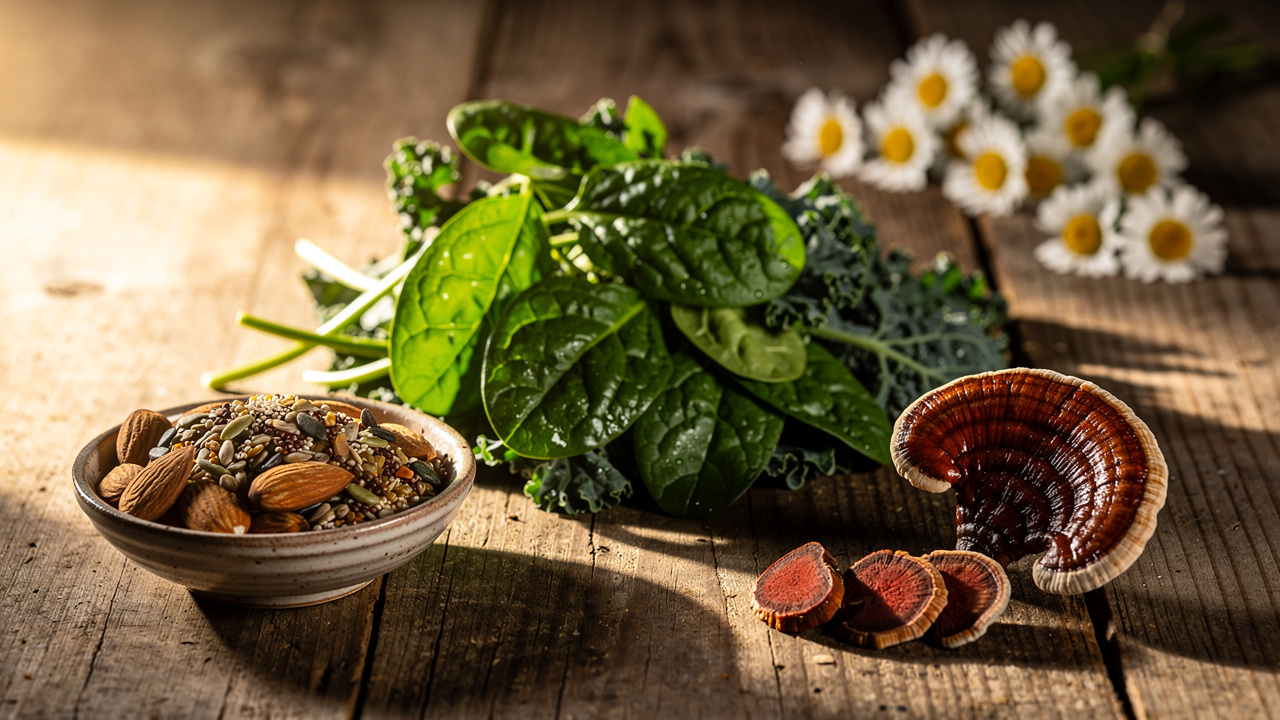 Natural foods and herbs supporting sleep