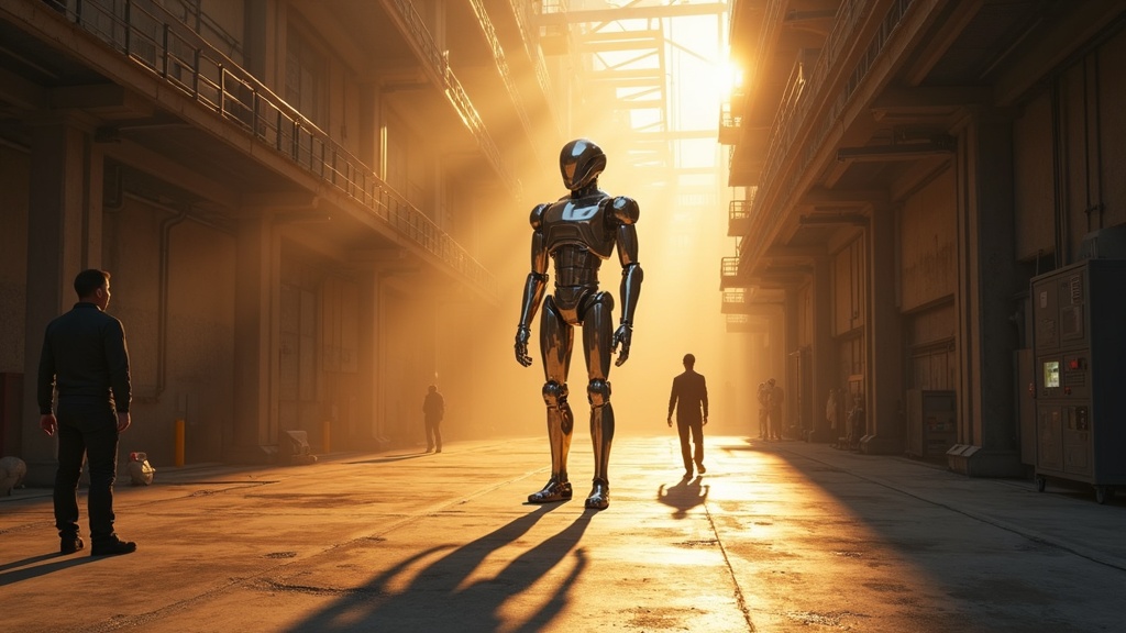 Primer plano del robot Optimus de Tesla