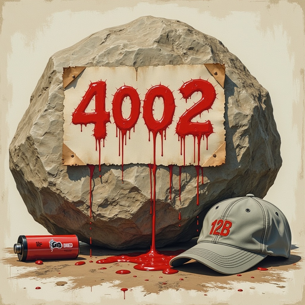 a-big-rock-written-4002-in-red-dripping-paint-and-hr13qxdqsk