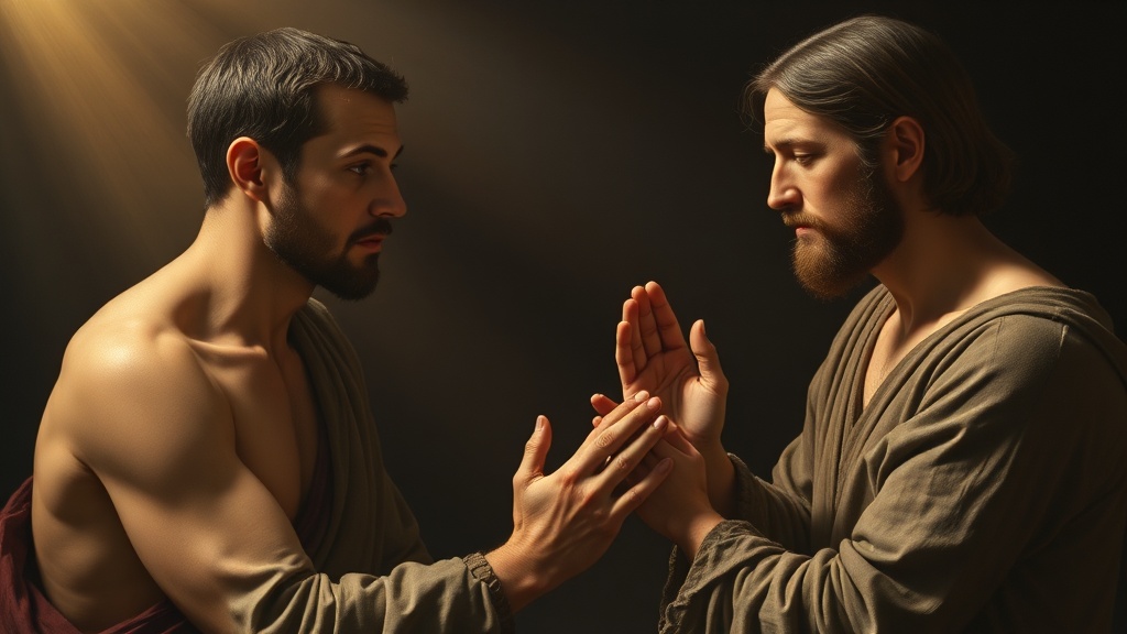 Reconciliation allegory painting