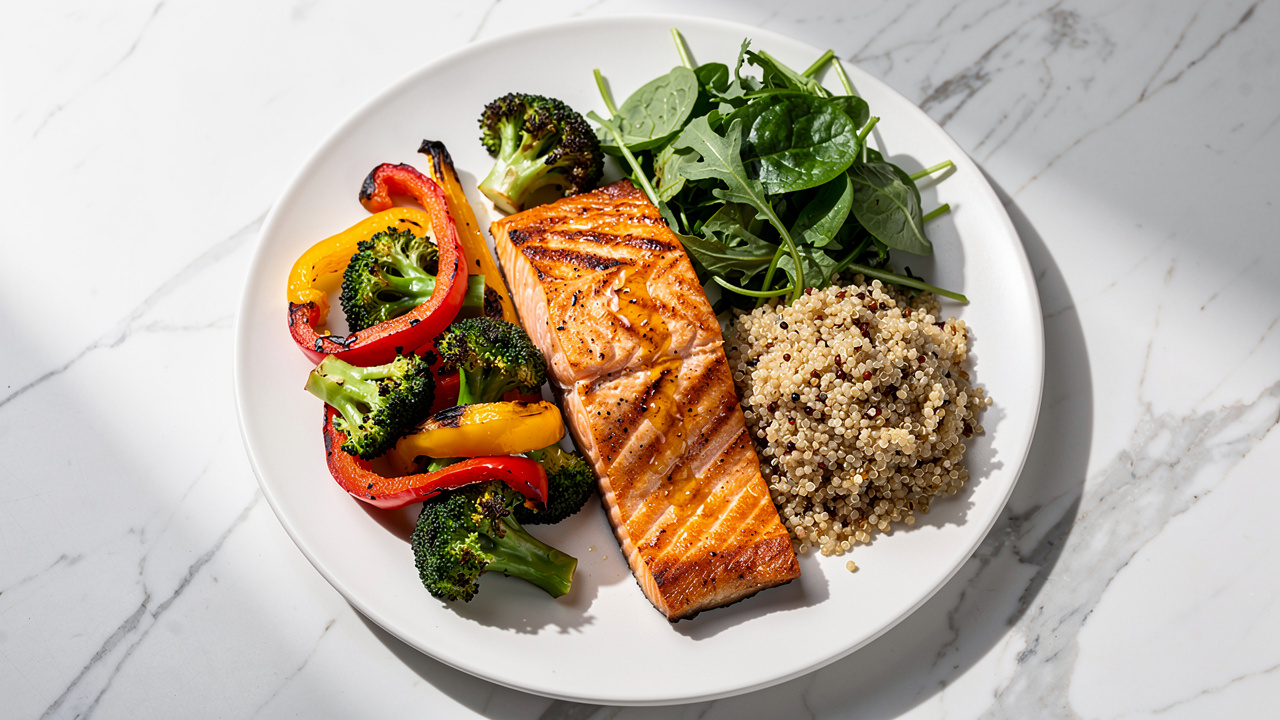 Nutritious balanced meal demonstrating appetite control principles